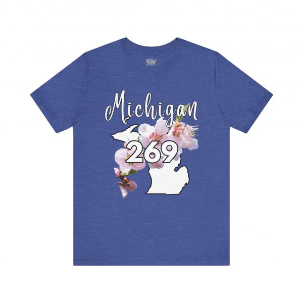 Michigan State Flower The Apple Blossom 269 Area Code by State of Mine. Unisex Jersey Short Sleeve Tee - Cozy Everyday Wear, Casual Style, Summer Essentials, Gift for Friends, Graphic Tee - Image 2