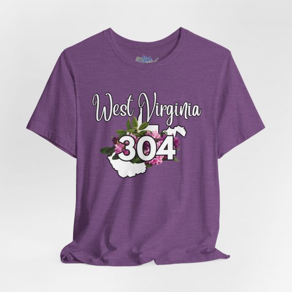 West Virginia State Flower the Rhododendron Area Code 304 by State of Mine Tee, Unisex Jersey Short Sleeve Shirt, Perfect for Gifts, Travel, and Casual Wear, Ideal for Summer, Birthdays, and [...] - Image 21