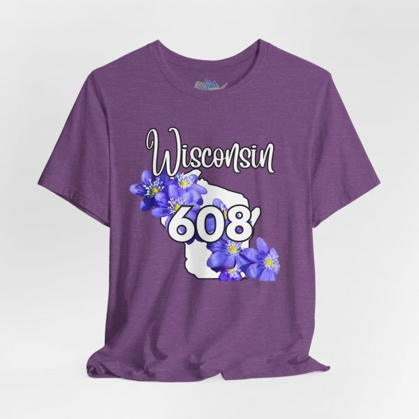 Wisconsin State Flower the Blue Violet by State of Mine 608 Area Code Tee, Unisex Jersey Short Sleeve Shirt, Perfect for Gifts, Travel, and Casual Wear, Ideal for Summer, Birthdays, and [...] - Image 23