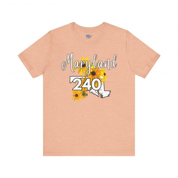 Maryland State Flower The Black-eyed Susan 240 Area Code by State of Mine Short Sleeve Tee, Casual Tee, Maryland Gift, Summer Shirt, State Pride Top, Floral Graphic Tee, Unisex T-Shirt - Image 9