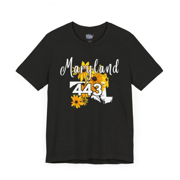 Maryland State Flower The Black-eyed Susan 443 Area Code by State of Mine Short Sleeve Tee, Casual Tee, Maryland Gift, Summer Shirt, State Pride Top, Floral Graphic Tee, Unisex T-Shirt - Image 23