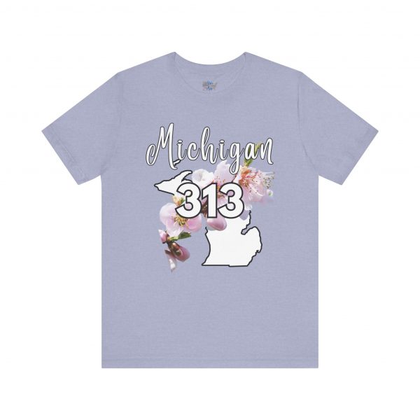 Michigan State Flower The Apple Blossom 313 Area Code by State of Mine. Unisex Jersey Short Sleeve Tee - Cozy Everyday Wear, Casual Style, Summer Essentials, Gift for Friends, Graphic Tee - Image 32