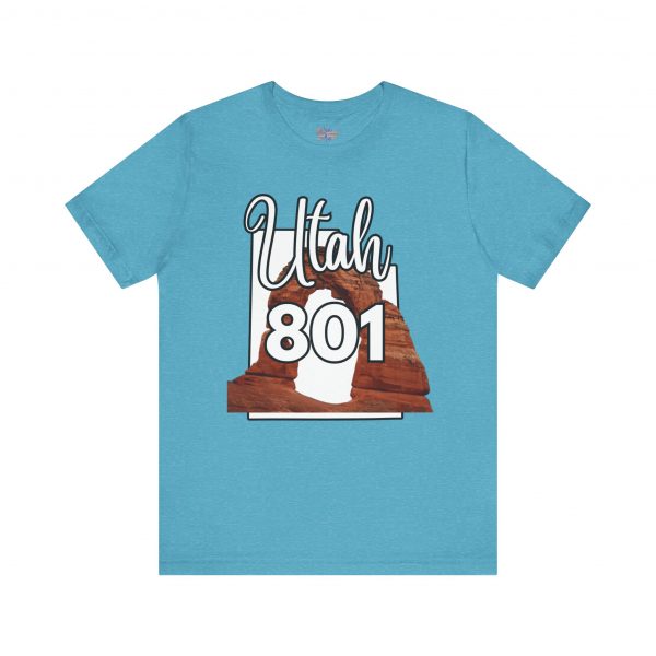 Utah 801 Area Code Arches by State of Mine. Unisex Jersey Tee, Outdoor Adventure Shirt, Travel Gift, Casual Wear, Summer Tee, Unique Design - Image 45
