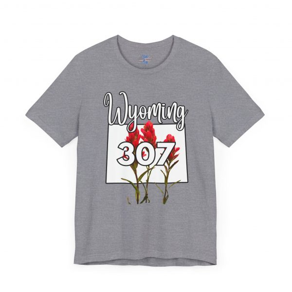 Wyoming State Flower The Indian Paintbrush Area Code 307 by State of Mine Tee - Unisex Jersey Short Sleeve T-Shirt, Nature Lover Gift, Travel Souvenir, Spring Style, Casual Wear - Image 47