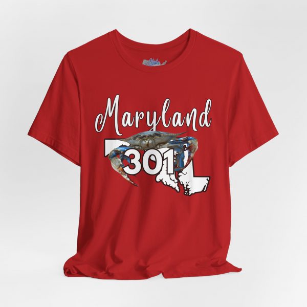 Maryland Crabs 301 Area Code by State of Mine Short Sleeve Tee, Unisex Summer Shirt, State Pride Tee, Beach T-Shirt, Gift for Marylanders - Image 5