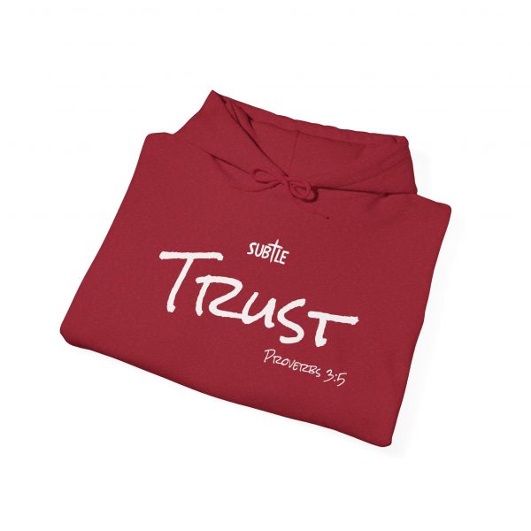 Trust by Subtle--Unisex Dark Colored Hoodie, Cozy Sweatshirt, Faith-Based Inspirational Apparel, Proverbs 3:5 - Image 20