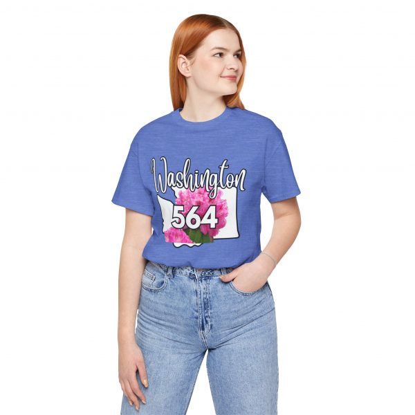 Washington State Flower the Pacific Rhododendron 564 Area Code by State of Mine Tee, Unisex Jersey Short Sleeve Shirt, Perfect for Gifts, Travel, and Casual Wear, Ideal for Summer, Birthdays, and [...] - Image 6