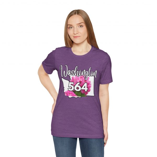 Washington State Flower the Pacific Rhododendron 564 Area Code by State of Mine Tee, Unisex Jersey Short Sleeve Shirt, Perfect for Gifts, Travel, and Casual Wear, Ideal for Summer, Birthdays, and [...] - Image 2