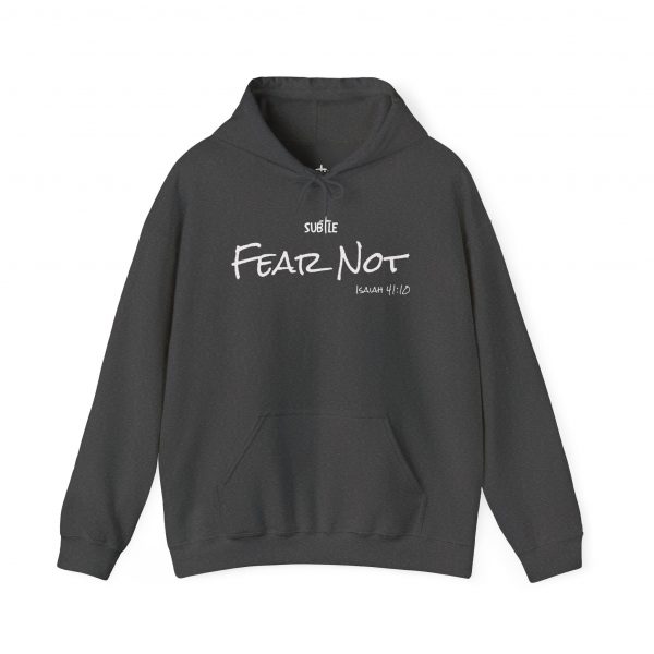 Fear Not by Subtle--Unisex Dark Colored Hoodie, Cozy Sweatshirt, Faith-Based Inspirational Apparel, Isaiah 41:10 - Image 29