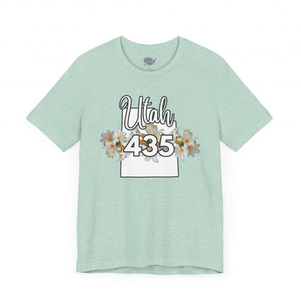 Utah State Flower Sego Lily 435 Area Code by State of Mine Floral Unisex Tee, Casual Shirt, Vintage Vibe, Gift for Utah Lovers, Summer Wear, Vacation Essential - Image 23