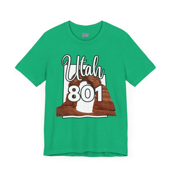 Utah 801 Area Code Arches by State of Mine. Unisex Jersey Tee, Outdoor Adventure Shirt, Travel Gift, Casual Wear, Summer Tee, Unique Design - Image 31