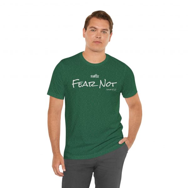 Fear Not by Subtle Merch--Unisex Dark Colored Heavy Cotton T-Shirt, Faith-Based and Inspirational, Isaiah 41:10 - Image 18