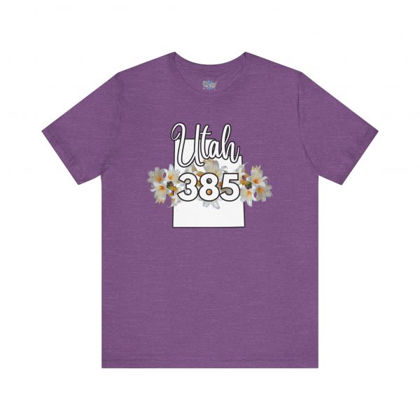 Utah State Flower Sego Lily 385 Area Code by State of Mine Floral Unisex Tee, Casual Shirt, Vintage Vibe, Gift for Utah Lovers, Summer Wear, Vacation Essential - Image 45