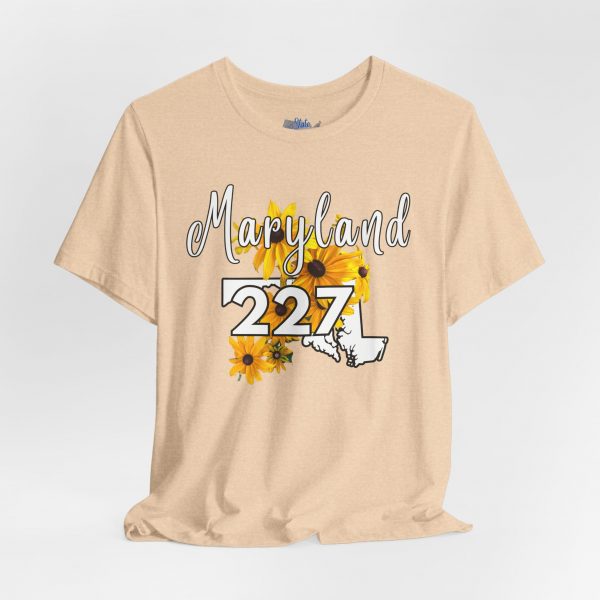Maryland State Flower The Black-eyed Susan 227 Area Code by State of Mine Short Sleeve Tee, Casual Tee, Maryland Gift, Summer Shirt, State Pride Top, Floral Graphic Tee, Unisex T-Shirt - Image 8
