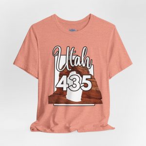 Utah 435 Area Code Arches by State of Mine. Unisex Jersey Tee, Outdoor Adventure Shirt, Travel Gift, Casual Wear, Summer Tee, Unique Design