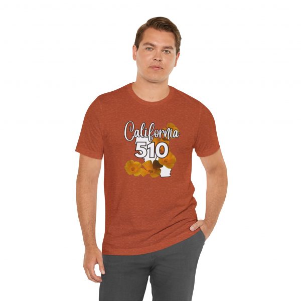 California State Flower the California Poppy 510 Area Code by State of Mine Tee, Unisex Jersey Short Sleeve Shirt, Perfect for Gifts, Travel, and Casual Wear, Ideal for Summer, Birthdays, and [...] - Image 8