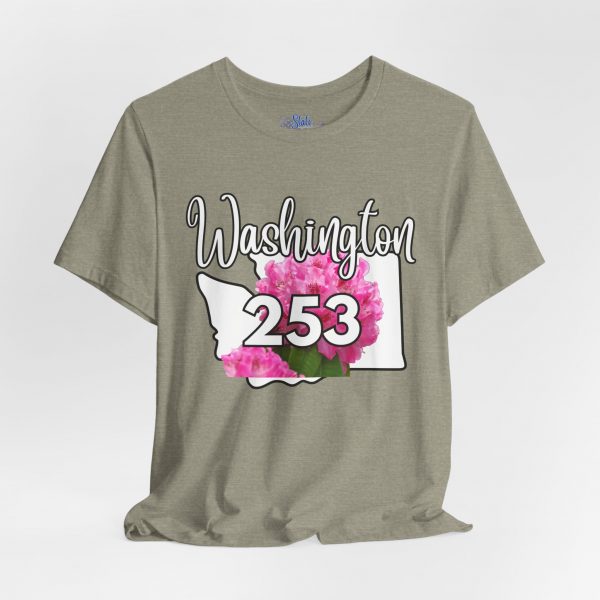 Washington State Flower the Pacific Rhododendron 253 Area Code by State of Mine Tee, Unisex Jersey Short Sleeve Shirt, Perfect for Gifts, Travel, and Casual Wear, Ideal for Summer, Birthdays, and [...] - Image 17