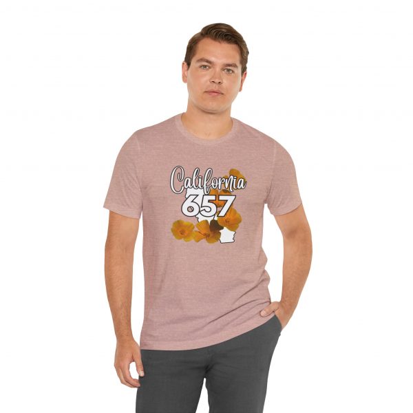 California State Flower the California Poppy 657 Area Code by State of Mine Tee, Unisex Jersey Short Sleeve Shirt, Perfect for Gifts, Travel, and Casual Wear, Ideal for Summer, Birthdays, and [...] - Image 6