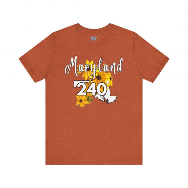 Maryland State Flower The Black-eyed Susan 240 Area Code by State of Mine Short Sleeve Tee, Casual Tee, Maryland Gift, Summer Shirt, State Pride Top, Floral Graphic Tee, Unisex T-Shirt - Image 17