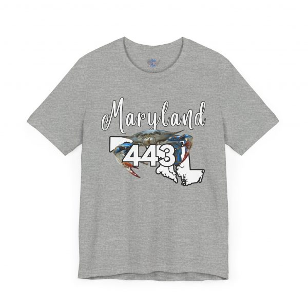 Maryland Blue Crab Design 443 Area Code by State of Mine Short Sleeve Tee, Unisex Summer Shirt, State Pride Tee, Beach T-Shirt, Gift for Marylanders - Image 39