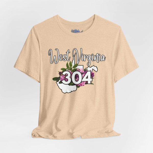 West Virginia State Flower the Rhododendron Area Code 304 by State of Mine Tee, Unisex Jersey Short Sleeve Shirt, Perfect for Gifts, Travel, and Casual Wear, Ideal for Summer, Birthdays, and [...] - Image 7
