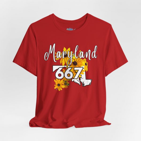 Maryland State Flower The Black-eyed Susan 667 Area Code by State of Mine Short Sleeve Tee, Casual Tee, Maryland Gift, Summer Shirt, State Pride Top, Floral Graphic Tee, Unisex T-Shirt - Image 42