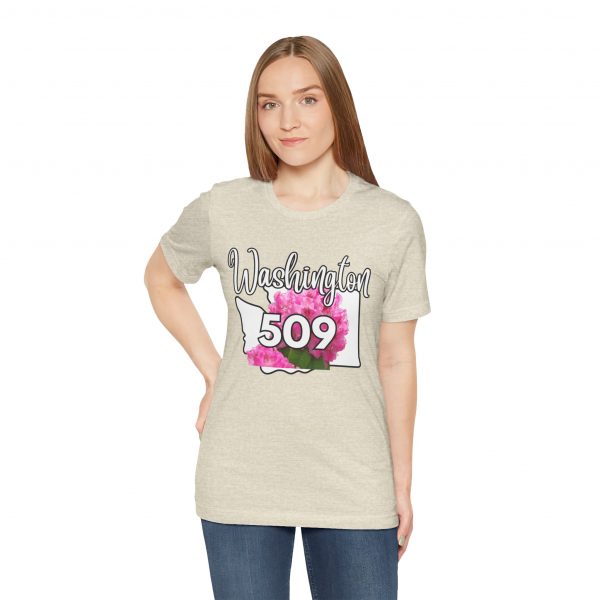 Washington State Flower the Pacific Rhododendron 509 Area Code by State of Mine Tee, Unisex Jersey Short Sleeve Shirt, Perfect for Gifts, Travel, and Casual Wear, Ideal for Summer, Birthdays, and [...] - Image 16