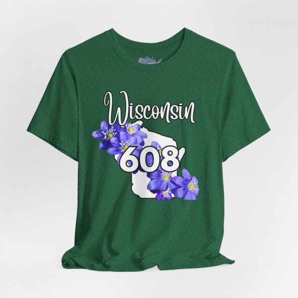 Wisconsin State Flower the Blue Violet by State of Mine 608 Area Code Tee, Unisex Jersey Short Sleeve Shirt, Perfect for Gifts, Travel, and Casual Wear, Ideal for Summer, Birthdays, and [...] - Image 17