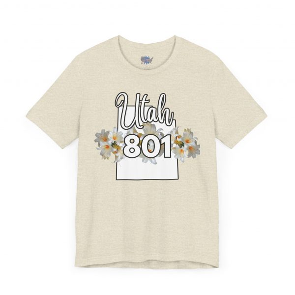 Utah State Flower Sego Lily 801 Area Code by State of Mine Floral Unisex Tee, Casual Shirt, Vintage Vibe, Gift for Utah Lovers, Summer Wear, Vacation Essential - Image 15
