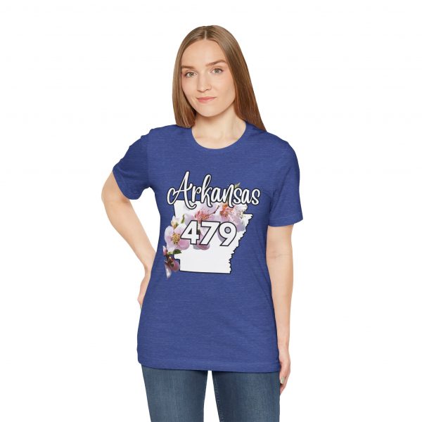 Arkansas State Flower The Apple Blossom 479 Area Code by State of Mine. Unisex Jersey Short Sleeve Tee - Cozy Everyday Wear, Casual Style, Summer Essentials, Gift for Friends, Graphic Tee - Image 10