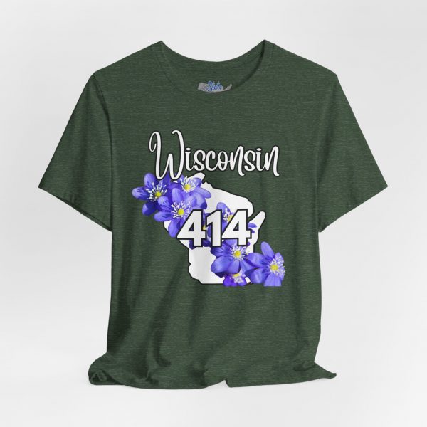 Wisconsin State Flower the Blue Violet by State of Mine Area Code 414 Tee, Unisex Jersey Short Sleeve Shirt, Perfect for Gifts, Travel, and Casual Wear, Ideal for Summer, Birthdays, and [...] - Image 19