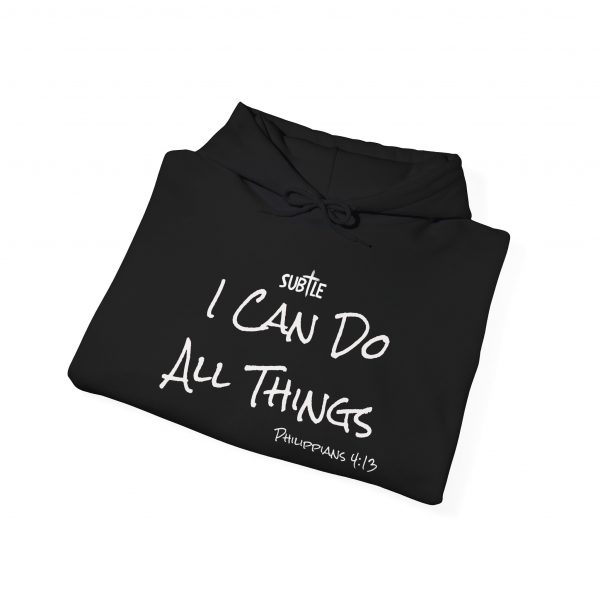 I Can Do All Things by Subtle--Unisex Dark Colored Hoodie, Cozy Sweatshirt, Faith-Based Inspirational Apparel, Philippians 4:13 - Image 20