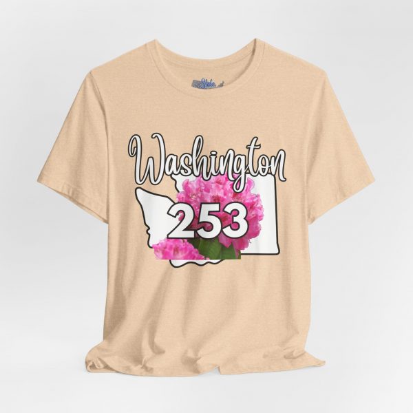 Washington State Flower the Pacific Rhododendron 253 Area Code by State of Mine Tee, Unisex Jersey Short Sleeve Shirt, Perfect for Gifts, Travel, and Casual Wear, Ideal for Summer, Birthdays, and [...] - Image 9