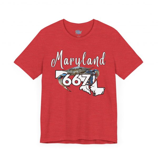 Maryland Crabs 667 Area Code by State of Mine Short Sleeve Tee, Unisex Summer Shirt, State Pride Tee, Beach T-Shirt, Gift for Marylanders - Image 51