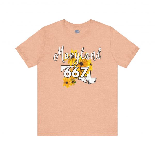 Maryland State Flower The Black-eyed Susan 667 Area Code by State of Mine Short Sleeve Tee, Casual Tee, Maryland Gift, Summer Shirt, State Pride Top, Floral Graphic Tee, Unisex T-Shirt - Image 18