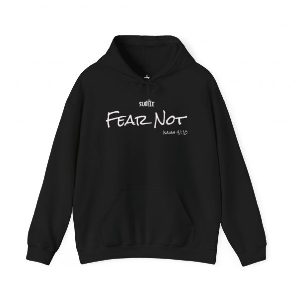Fear Not by Subtle--Unisex Dark Colored Hoodie, Cozy Sweatshirt, Faith-Based Inspirational Apparel, Isaiah 41:10 - Image 13