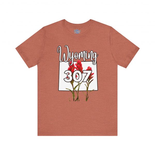 Wyoming State Flower The Indian Paintbrush Area Code 307 by State of Mine Tee - Unisex Jersey Short Sleeve T-Shirt, Nature Lover Gift, Travel Souvenir, Spring Style, Casual Wear - Image 9