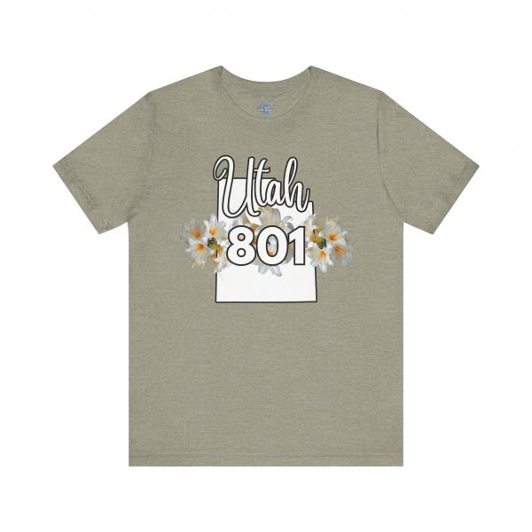 Utah State Flower Sego Lily 801 Area Code by State of Mine Floral Unisex Tee, Casual Shirt, Vintage Vibe, Gift for Utah Lovers, Summer Wear, Vacation Essential - Image 17