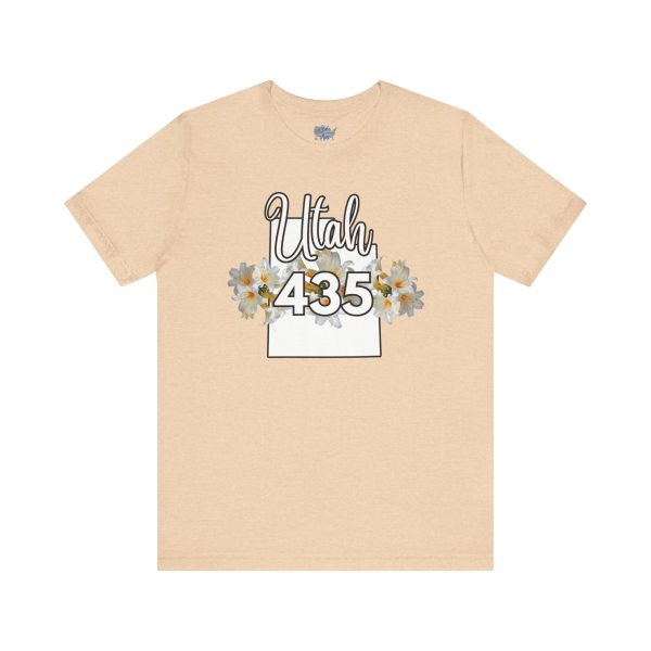 Utah State Flower Sego Lily 435 Area Code by State of Mine Floral Unisex Tee, Casual Shirt, Vintage Vibe, Gift for Utah Lovers, Summer Wear, Vacation Essential - Image 5