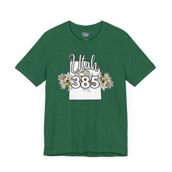 Utah State Flower Sego Lily 385 Area Code by State of Mine Floral Unisex Tee, Casual Shirt, Vintage Vibe, Gift for Utah Lovers, Summer Wear, Vacation Essential - Image 35