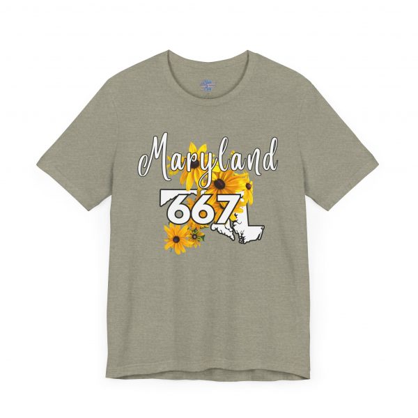 Maryland State Flower The Black-eyed Susan 667 Area Code by State of Mine Short Sleeve Tee, Casual Tee, Maryland Gift, Summer Shirt, State Pride Top, Floral Graphic Tee, Unisex T-Shirt - Image 28