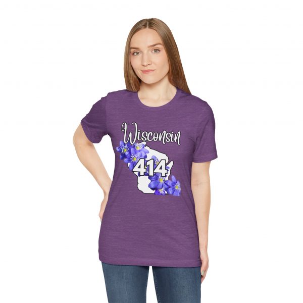 Wisconsin State Flower the Blue Violet by State of Mine Area Code 414 Tee, Unisex Jersey Short Sleeve Shirt, Perfect for Gifts, Travel, and Casual Wear, Ideal for Summer, Birthdays, and [...] - Image 24