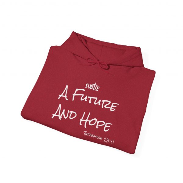 A Future and Hope by Subtle--Unisex Dark Colored Hoodie, Cozy Sweatshirt, Faith-Based Inspirational Apparel, Jeremiah 23:11 - Image 56