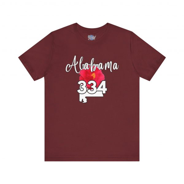 Alabama State Flower the Camellia 334 Area Code Tee by Simply Stated, Casual Summer Wear, State Pride T-Shirt, Travel Souvenir, Gift for Him/Her, Festival Outfit, Outdoor Activities - Image 6
