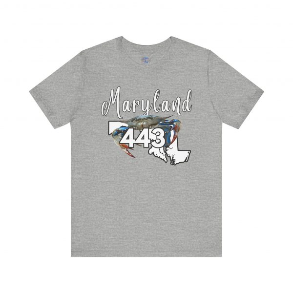 Maryland Blue Crab Design 443 Area Code by State of Mine Short Sleeve Tee, Unisex Summer Shirt, State Pride Tee, Beach T-Shirt, Gift for Marylanders - Image 37