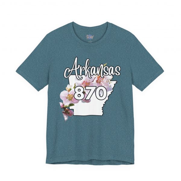 Arkansas State Flower The Apple Blossom 870 Area Code by State of Mine. Unisex Jersey Short Sleeve Tee - Cozy Everyday Wear, Casual Style, Summer Essentials, Gift for Friends, Graphic Tee - Image 46