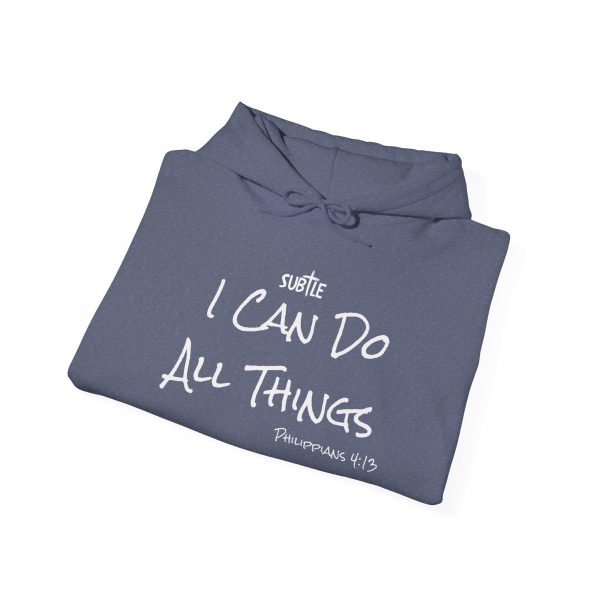 I Can Do All Things by Subtle--Unisex Dark Colored Hoodie, Cozy Sweatshirt, Faith-Based Inspirational Apparel, Philippians 4:13 - Image 48