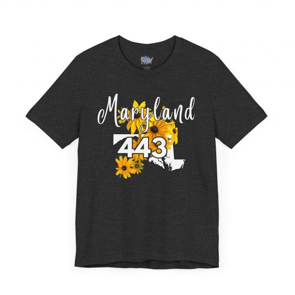 Maryland State Flower The Black-eyed Susan  227 Area Code by State of Mine Short Sleeve Tee, Casual Tee, Maryland Gift, Summer Shirt, State Pride Top, Floral Graphic Tee, Unisex T-Shirt - Image 39