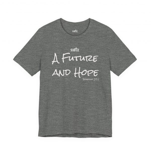 A Future and Hope by Subtle Merch--Unisex Dark Colored Heavy Cotton T-Shirt, Faith-Based and Inspirational, Jeremiah 29:11 - Image 7
