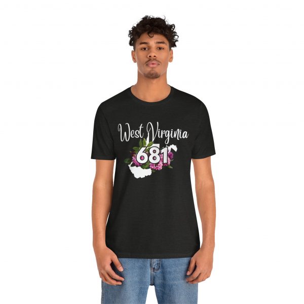 West Virginia State Flower the Rhododendron Area Code 681 by State of Mine Tee, Unisex Jersey Short Sleeve Shirt, Perfect for Gifts, Travel, and Casual Wear, Ideal for Summer, Birthdays, and [...] - Image 12